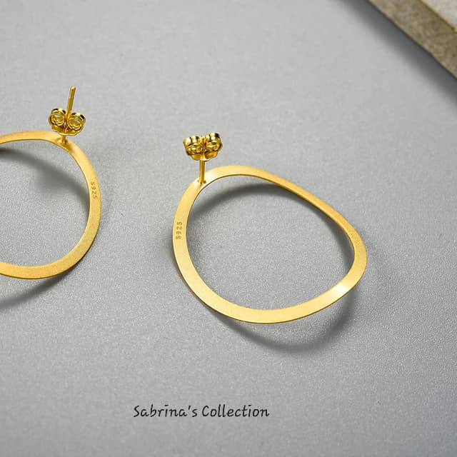 Sabrina`s Collection | 925 Silver Sterling  Circle Drop Earrings