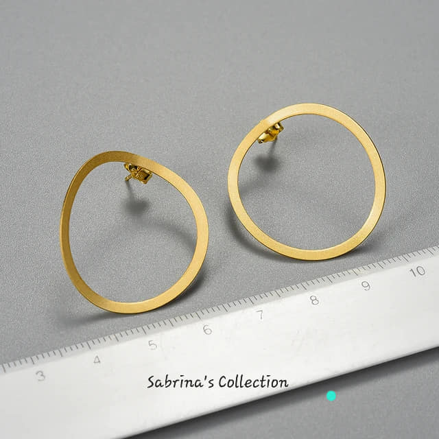 Sabrina`s Collection | 925 Silver Sterling  Circle Drop Earrings