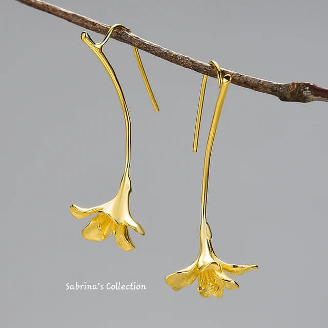 167 Sabrina`S Collection | 925 Silver Sterling   Fressia Flower Drop Earrings