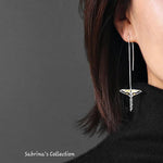 Sabrina`s Collection | 925 Silver Sterling Hollow Butterfly Kite Dangle Earrings
