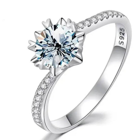 Sabrina`s Collection | 2ct Carat  Twisted Arm Snowflake Moissanite Diamond Ring