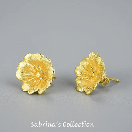 Sabrina`s Collection | 925 Silver Sterling Flower Earrings