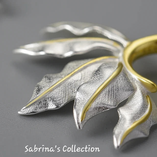 Sabrina`s Collection | 925 Silver Sterling Leaf  Earrings