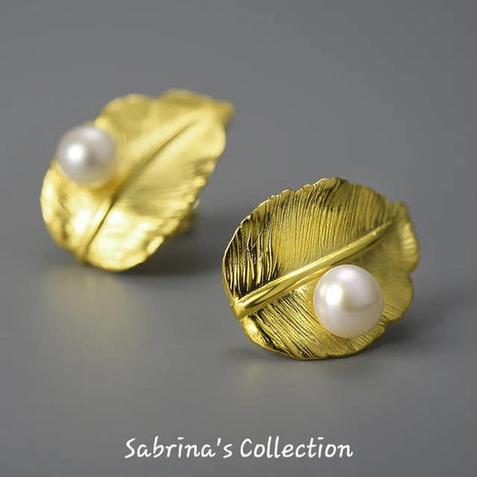 Sabrinas samling | 925 sølv Sterling Leaf øredobber