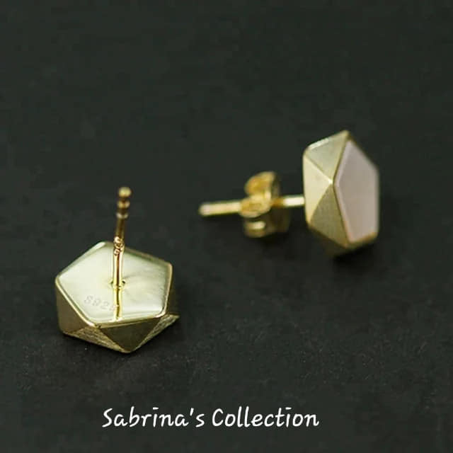Sabrina`s Collection | 925 Silver Sterling Geometric  Stud Earrings