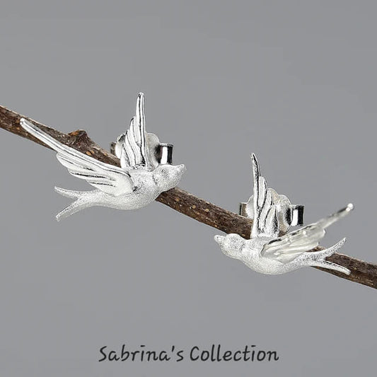 Sabrinas samling | 925 Sterling Sølv Flying Bird øredobber