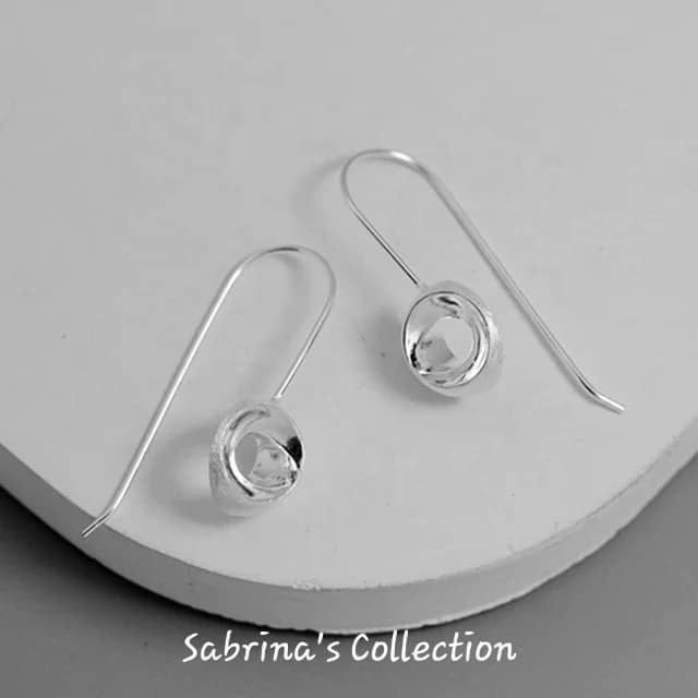 Sabrina`s Collection | 925 Silver Sterling Minimalism Semicirle Earrings