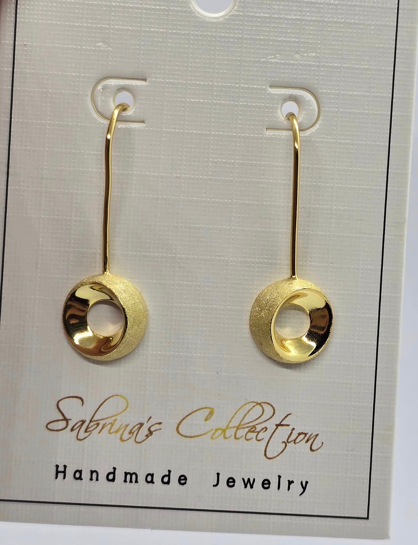 Sabrina`s Collection | 925 Silver Sterling Minimalism Semicirle Drop Earrings