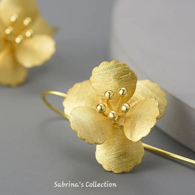 Sabrina`s Collection | Gold Flower  Earrings