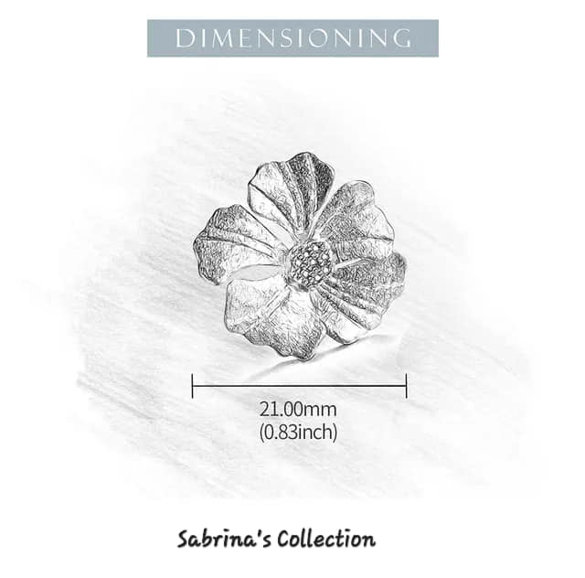 Sabrina`s Collection |Zircon Peony Flower Stud  Earrings