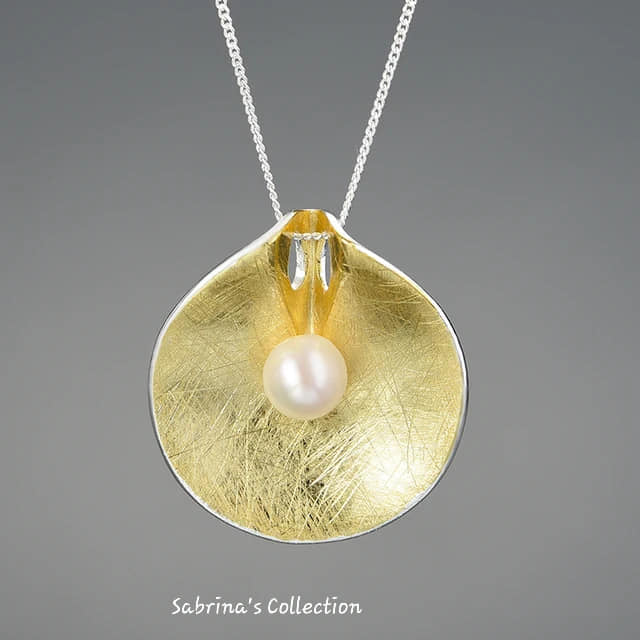 Sabrina`S Collection | 925 Silver Sterling  Vintage Natural Pearl Pendant