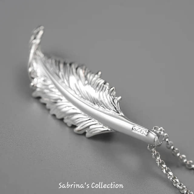 115 Sabrina`S Collection | 925 Silver Sterling Natural Pearl Long Leaf Pendants