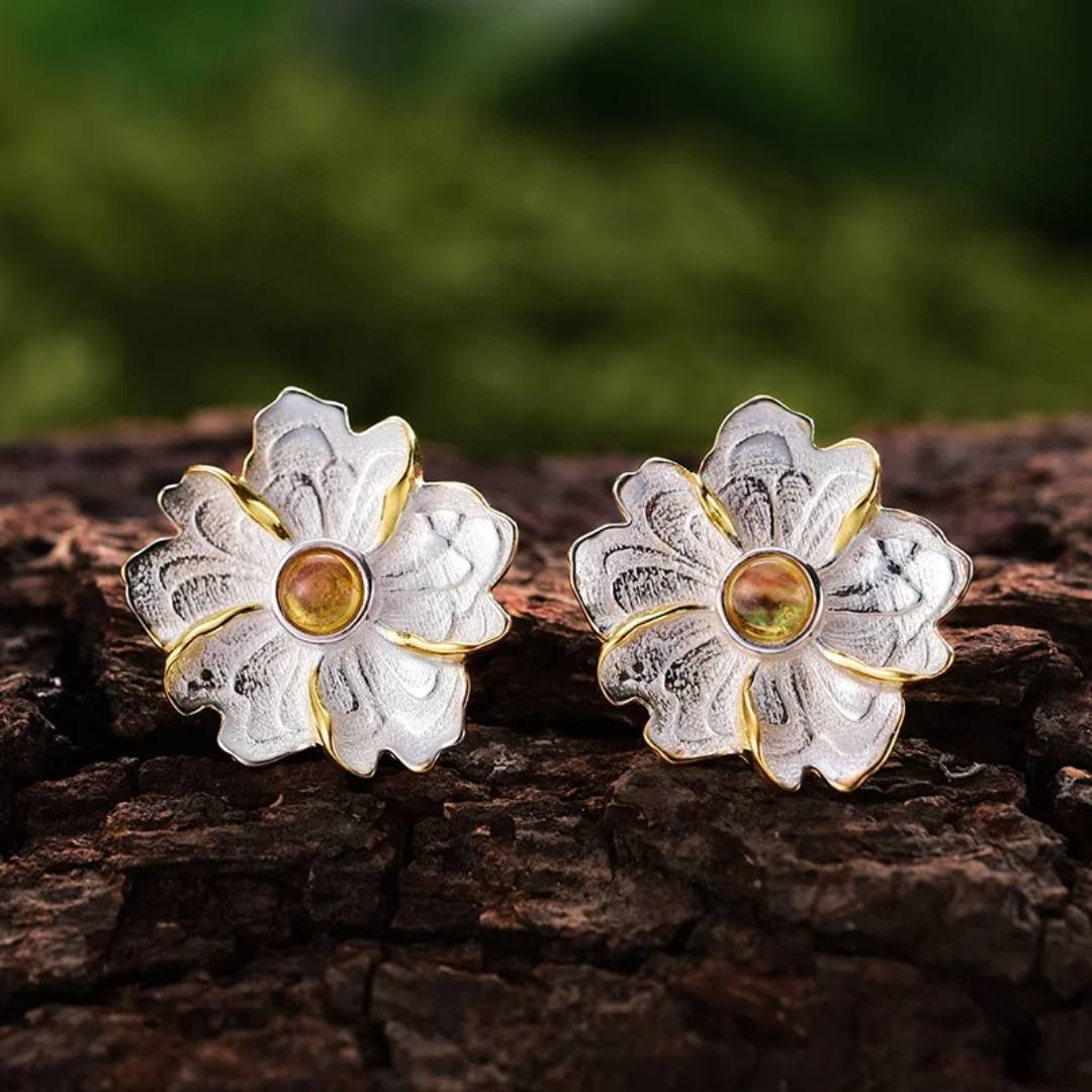 Sabrina`S Collection | Peony Flower Stud Earrings