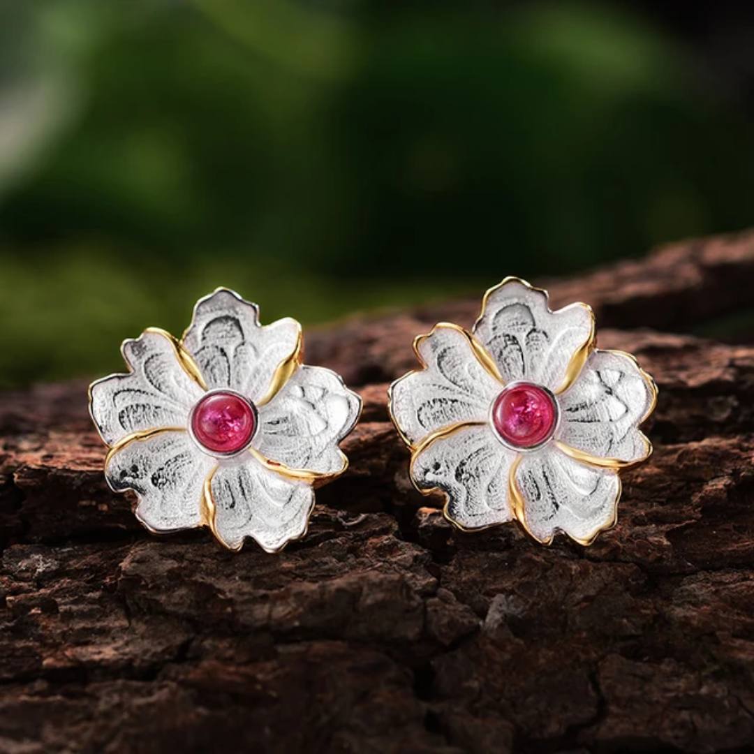 Sabrina`s Collection | Peony Flower Stud Earrings