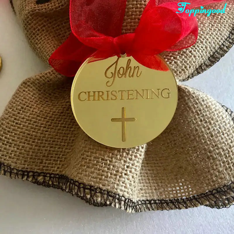Baptism Christening Circle Tags Acrylic label tag