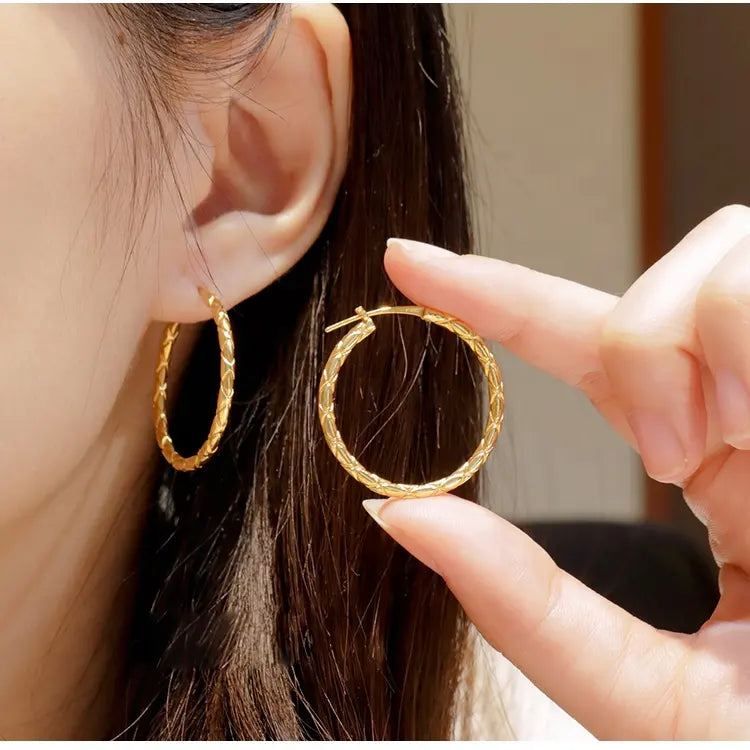 Sabrina`s Collection | 18K  Gold Big Circle Earrings