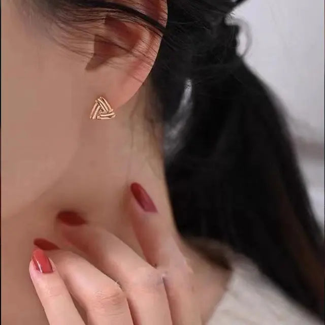Sabrina`s Collection | Natural Diamond Triangle Stud Earrings